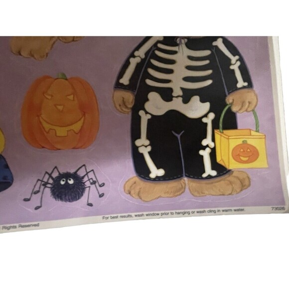 Vintage 2 Classic Clings Window Clings Halloween Pumpkin Black Cats RARE - Picture 7 of 8